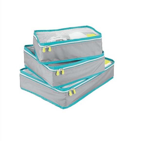 Grey & Teal Packing Cubes - Set of Three - Picture 1 of 3